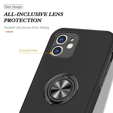 iPhone 12 Mini Hybrid skal med Finger Ring - Svart
