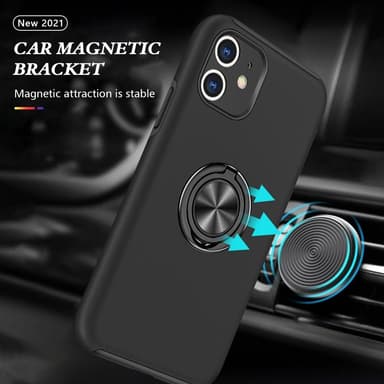 iPhone 11 Hybrid skal med Finger Ring - Svart