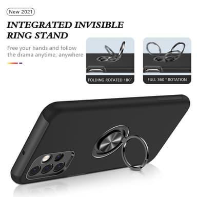 Samsung Galaxy A32 5G Hybrid skal med Finger Ring - Svart