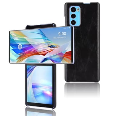 LG Wing 5g Läder Klätt Skal - Svart