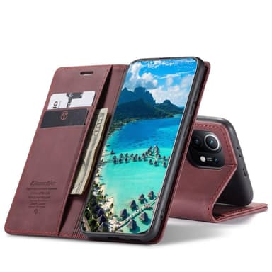 CASEME Plånboksfodral Xiaomi Mi 11 - Vinröd