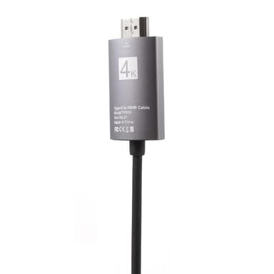 USB-C till HDMI Kabel Adapter 4K High Speed Adapter - Svart