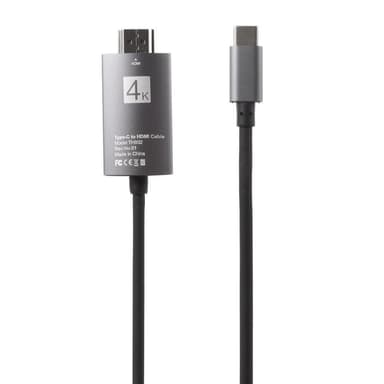USB-C till HDMI Kabel Adapter 4K High Speed Adapter - Svart