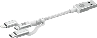 Mophie 3-i-1 laddkabel 1m (vit)