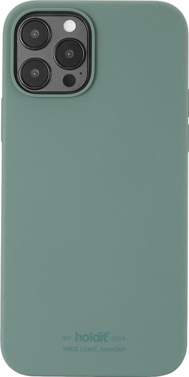 Holdit iPhone 12/12 Pro silikonfodral (mossgrönt)