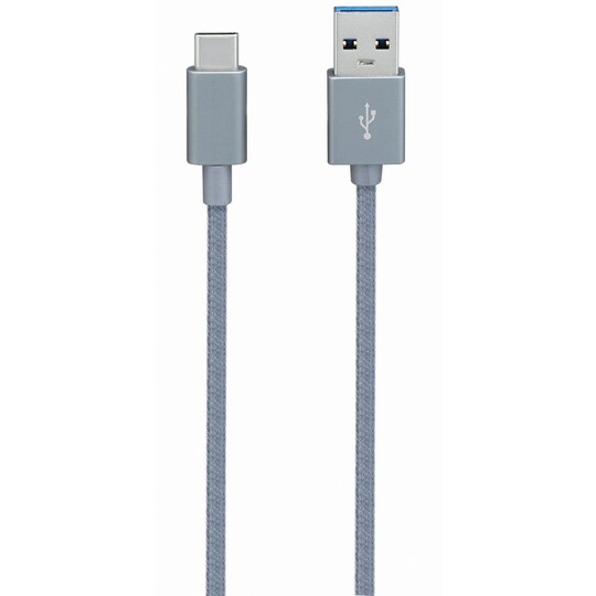 Sandstrøm braided USB 3.1 type-C kabel (grå)