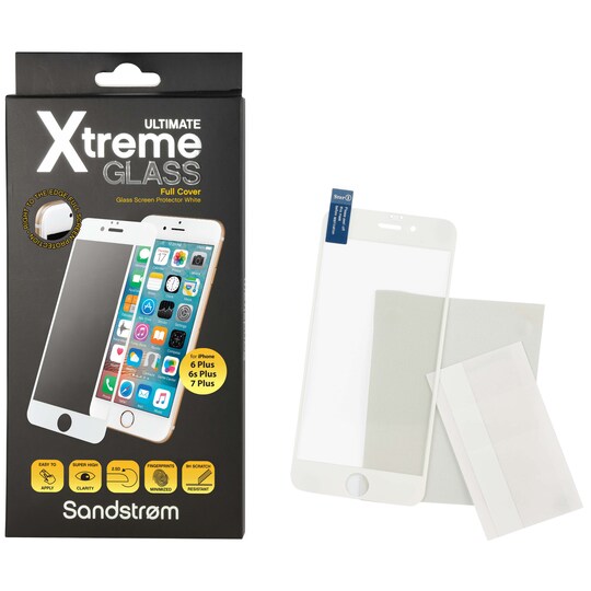 Sandstrøm Curved Glass iPhone 6 Plus/6S Plus/7 Plus vit