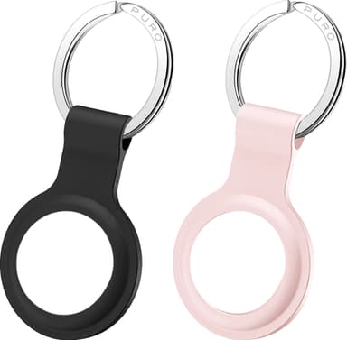 Puro Icon silikonhållare med nyckelring 2 st (svart/rosé)