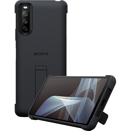 Sony Xperia 10 III Style Cover med ställ (svart)