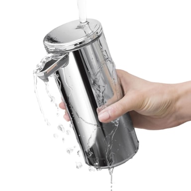 simplehuman ST1045 266ml Automatische handbeweging vloeibare zeepdispenser, oplaadbare, variabele dispense, druppelventiel, IP67 waterdicht, wit hoogwaardig roestvrij staal
