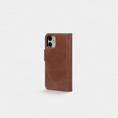 Trunk iPhone 12 Mini Fodral Leather Wallet Löstagbart Skal Brun