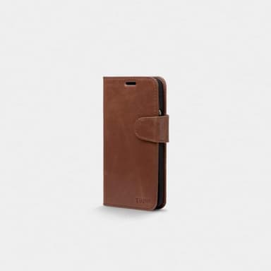 Trunk iPhone 12 Mini Fodral Leather Wallet Löstagbart Skal Brun