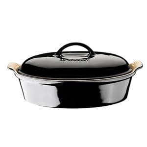 Le Creuset, heritage ovalt fat svart