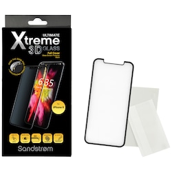 Sandstrøm 3D Curved Glass iPhoneX/Xs/11 Pro (svart)