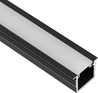 Loox5 infälld aluminum LED strip profil, 17 mm (svart)