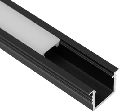 Loox5 infälld aluminum LED strip profil, 17 mm (svart)