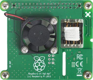 Raspberry Pi PoE HAT, officiell, för Pi 3 Model B+, monterad fläkt