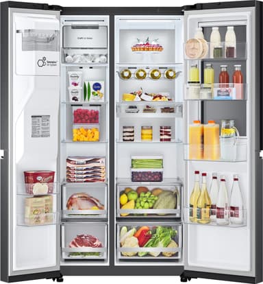 LG InstaView Side-by-side GSXV90MCDE (svart)