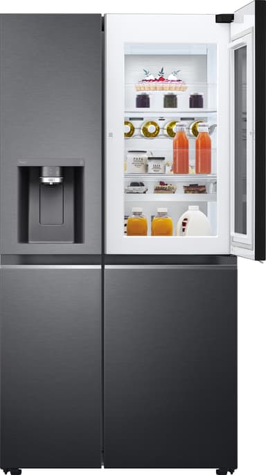 LG InstaView Side-by-side GSXV90MCDE (svart)