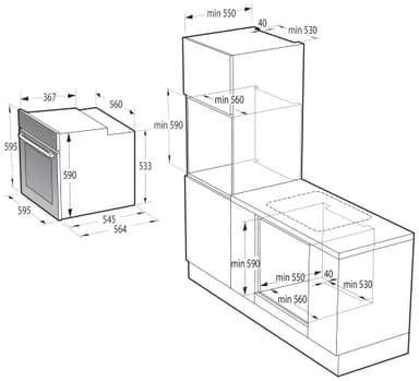 Hisense inbyggd ugn BA8637B