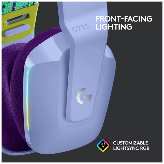 Logitech G733 Wireless Lightspeed RGB gamingheadset (lila)