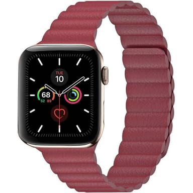 Apple Watch 5 (44mm) Leather loop band - Vinröd