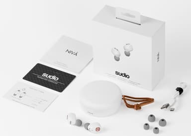 Sudio NIVÅ helt trådlösa in-ear hörlurar (vit)