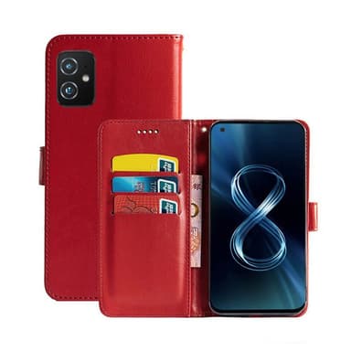 Mobilplånbok 3-kort Asus Zenfone 8 (ZS590KS)  - Röd