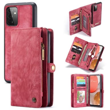 Multiplånbok CaseMe 11-kort Samsung Galaxy A72  - Röd