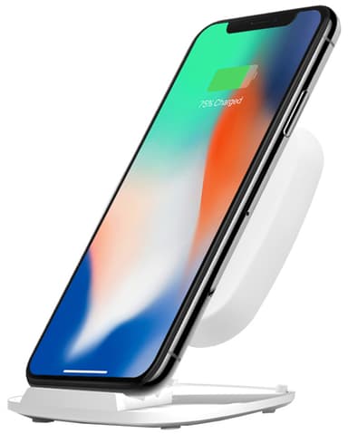 Zens Qi 10W trådlös laddhållare (vit)