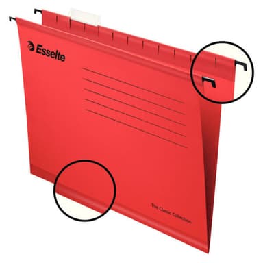 ESSELTE Hängmapp Standard A4 Röd 25-pack