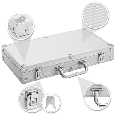 tectake Pokerset - silver, 300 delar