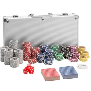 tectake Pokerset - silver, 300 delar