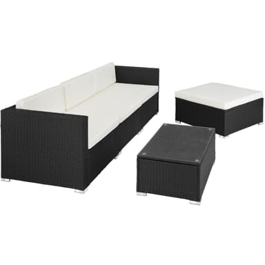 tectake Loungeset Florenz i konstrotting - svart