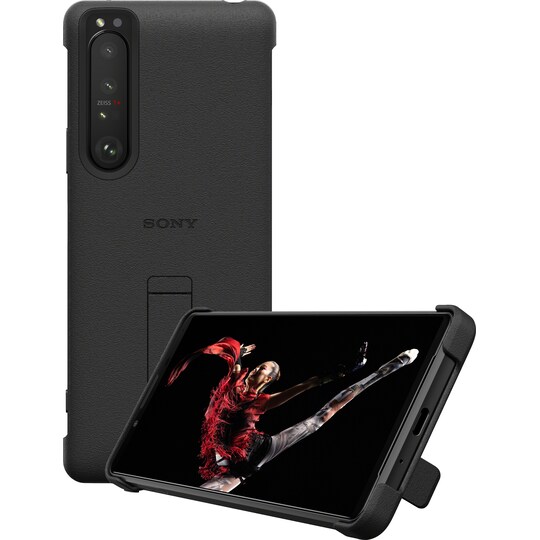Sony Xperia 1 III Style Cover med ställ (svart)