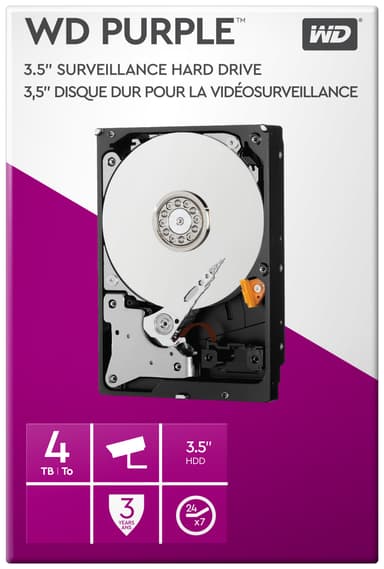 WD Purple Surveillance 3.5" intern HDD (4 TB)