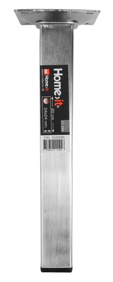 Bordbein 20 cm 24x24 mm - børstet stål