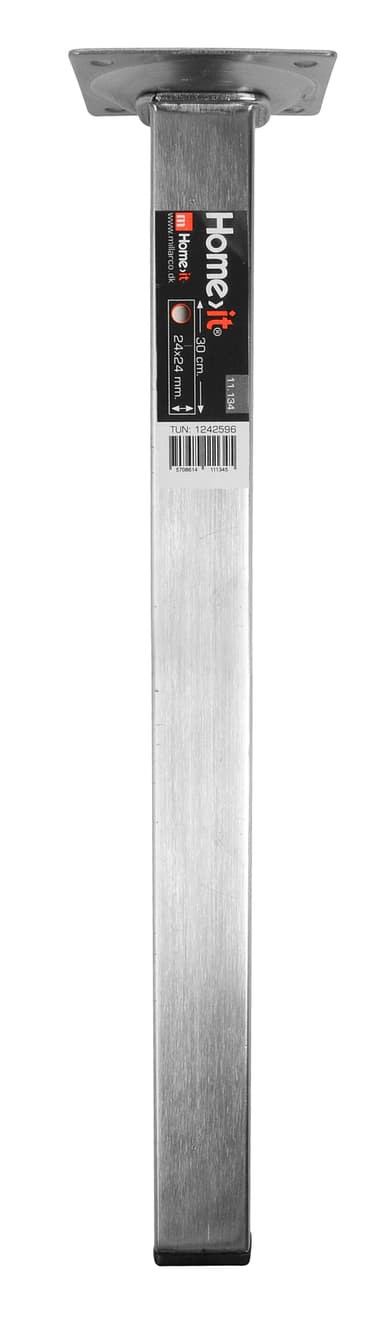 Bordbein 30 cm 24x24 mm - børstet stål