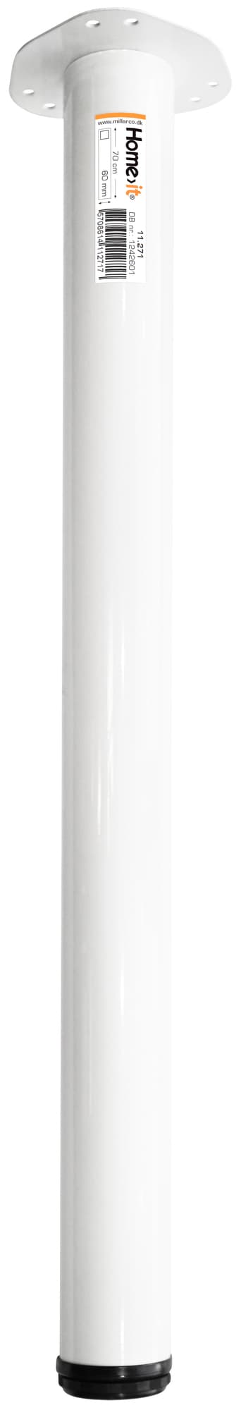 Bordbein Ø60 mm - 70 cm - hvit