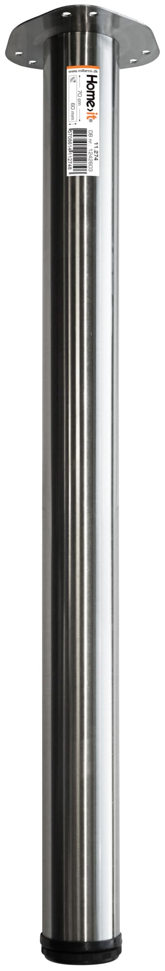 Bordbein Ø60 mm - 70 cm - børstet stål