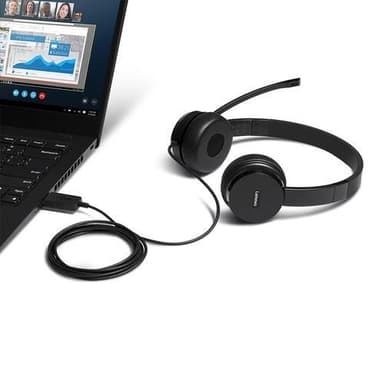 Lenovo 4XD0X88524, Headset, Huvudband, Kontor/callcenter, Svart, Binau