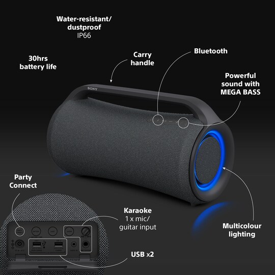 Sony portabel trådlös högtalare SRS-XG500 (svart)