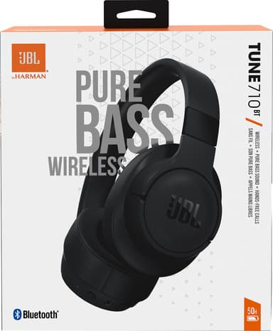 JBL Tune 710BT trådlösa around-ear hörlurar (svart)