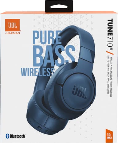 JBL Tune 710BT trådlösa around-ear hörlurar (blå)