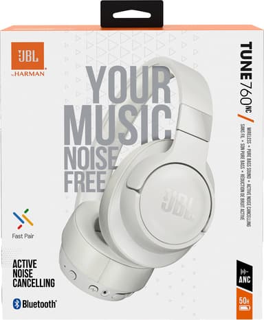 JBL Tune 760NC trådlösa around-ear hörlurar (vit)