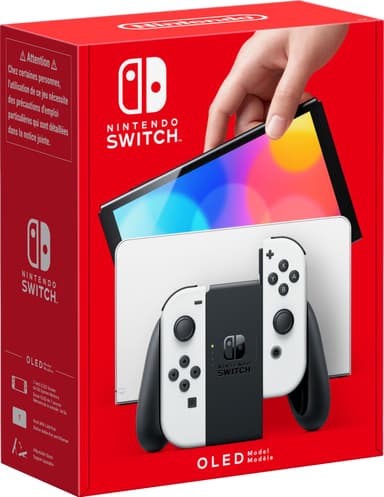 Nintendo Switch OLED gamingkonsol med vita Joy-Con-kontroller