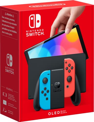 Nintendo Switch OLED gamingkonsol med neon-Joy-Con-kontroller