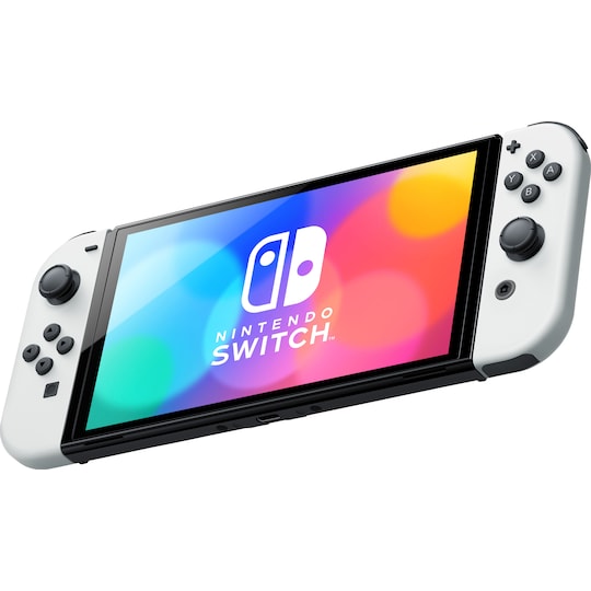 Nintendo Switch OLED gamingkonsol med vita Joy-Con-kontroller