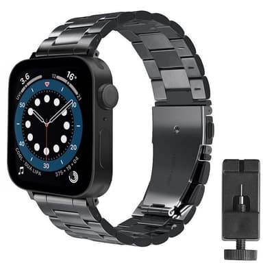 Armband rostfritt stål Apple Watch 7 (44mm) - Svart