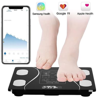 Digital personvåg med Bluetooth, Svart